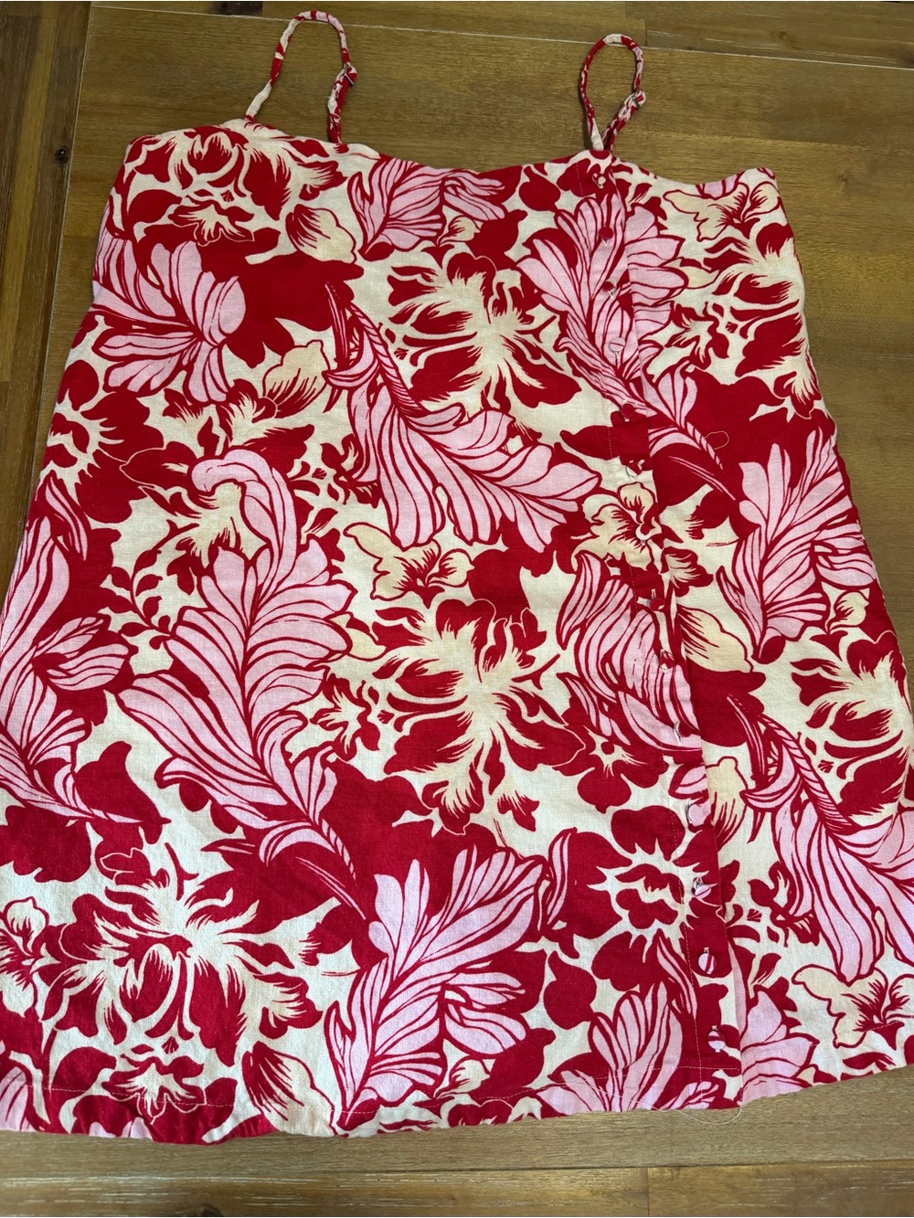 Abercrombie and Fitch Women’s Red and White Linen Blend Skort XLT - Picture 2 of 10